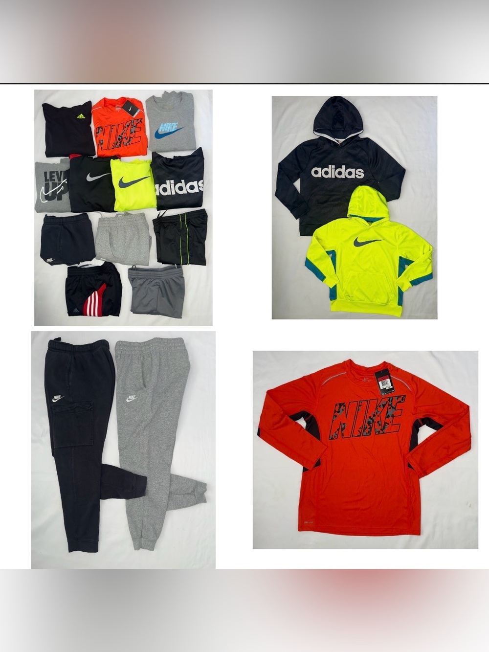 BIG BOYS BUNDLE Of 12 NIKE ADIDAS JORDAN Long Sleeves Pants Hoodie Large